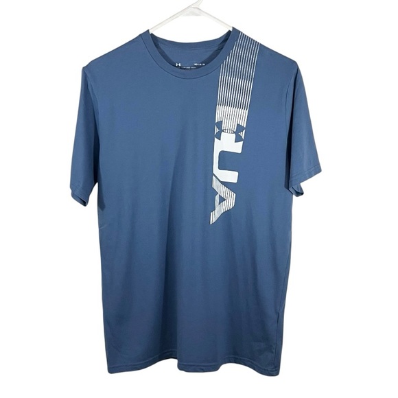 Under Armour Loose T Shirt Men’s MEDIUM HeatGear Training Workout Top Blue - Picture 1 of 7
